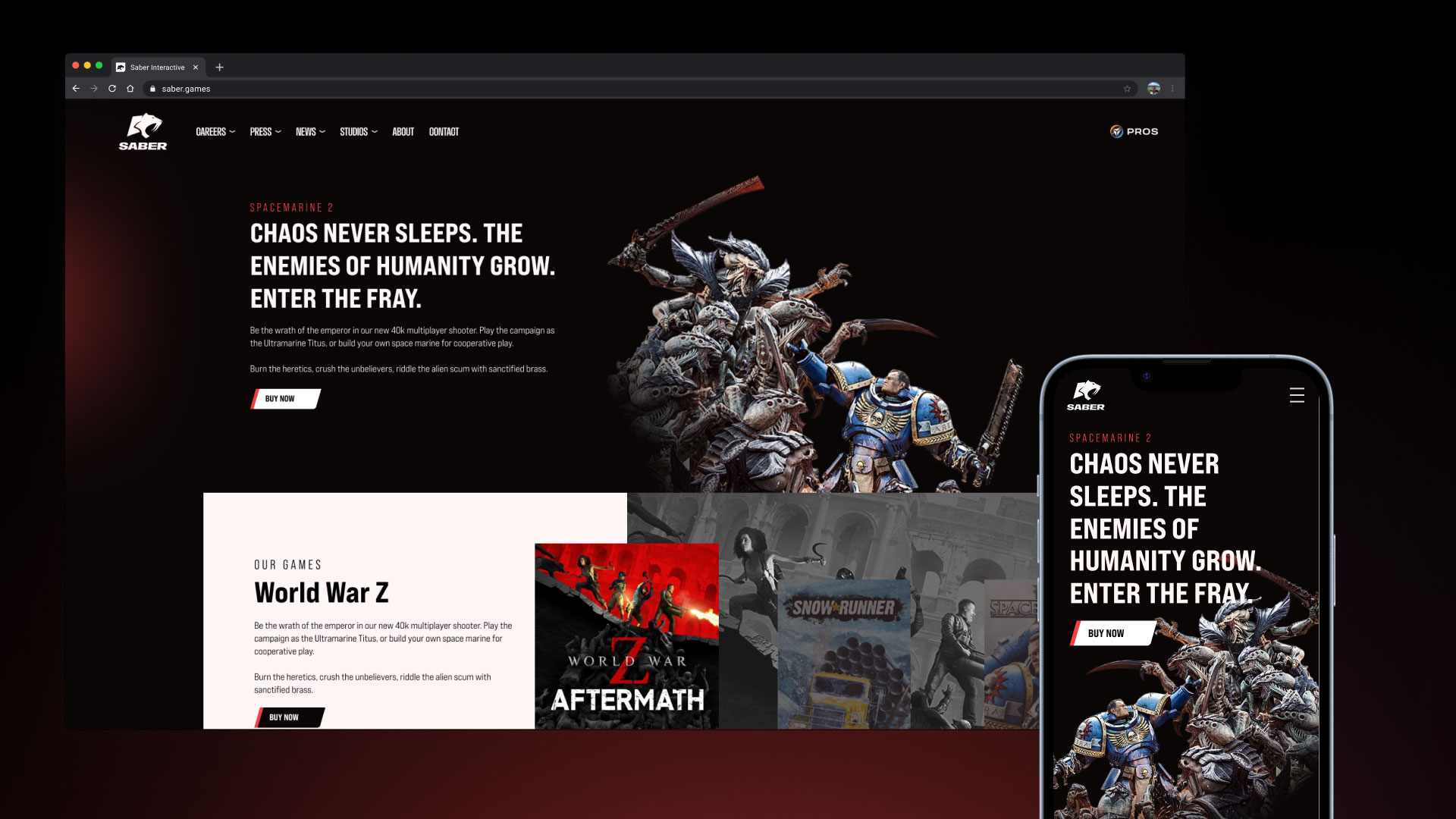 Saber Interactive website refresh