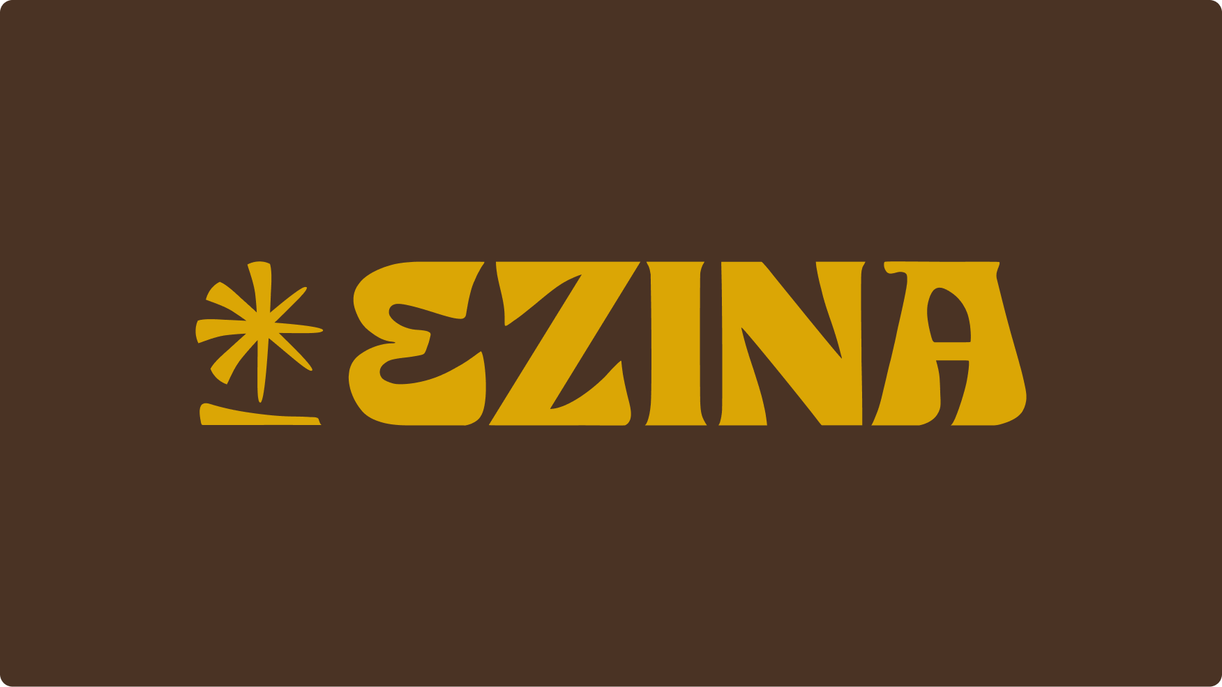 EZINA logotype on the brand brown