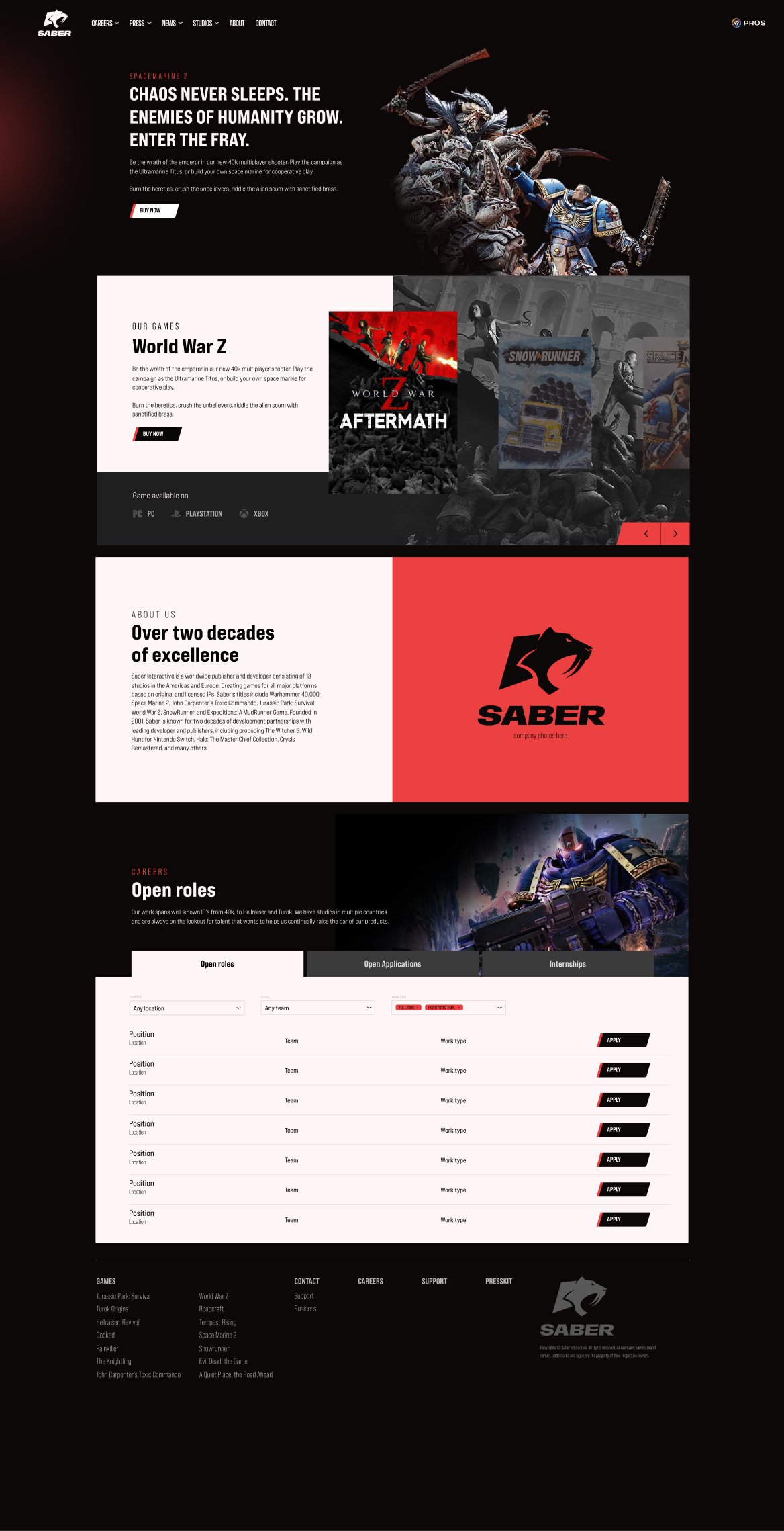 New Saber website