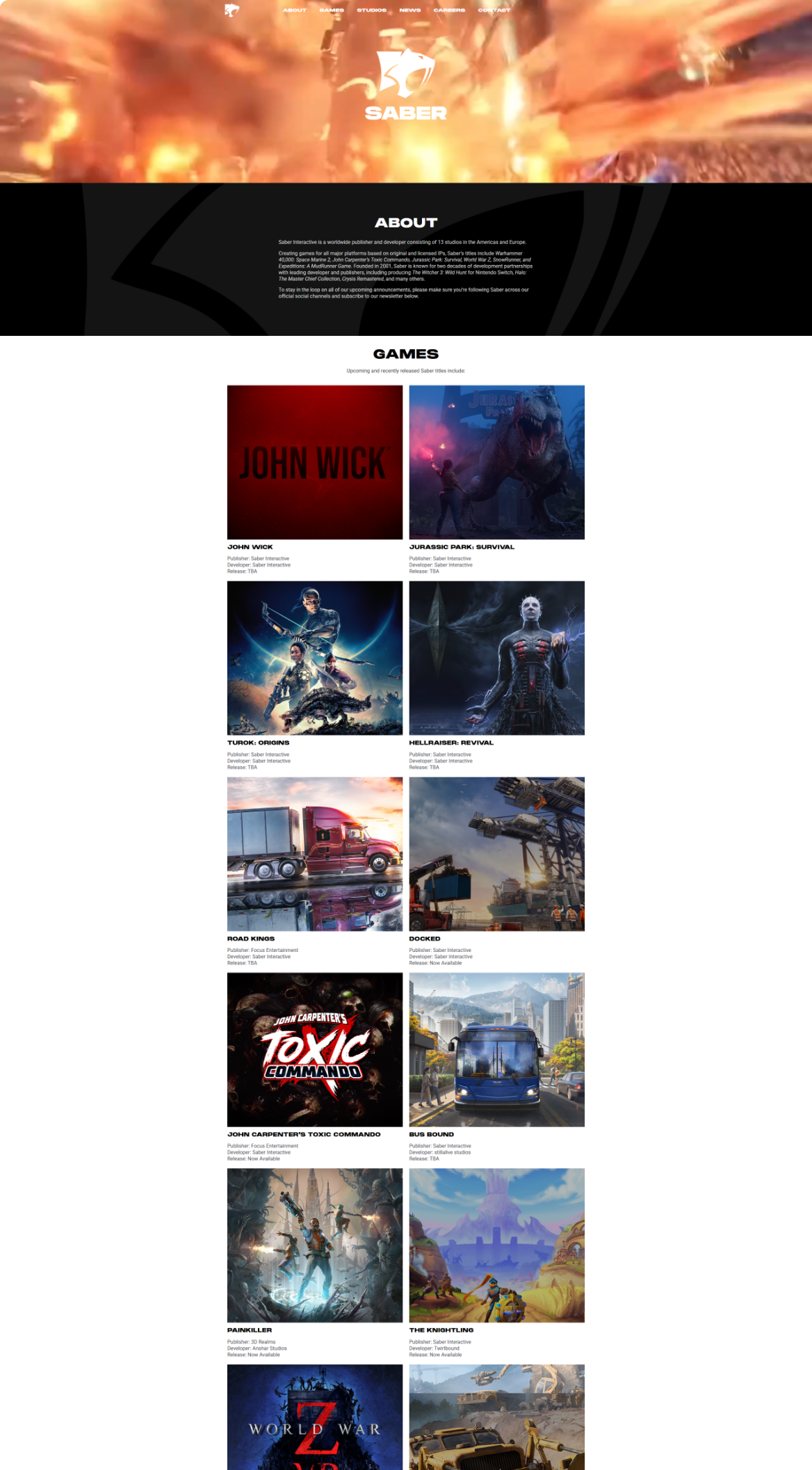 Old Saber website