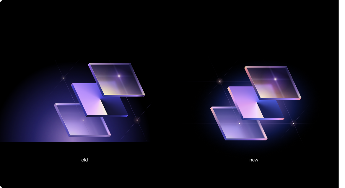 Old vs new brand key art, side by side